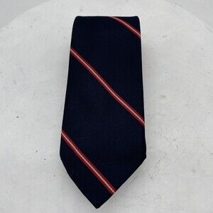 THRESHER & GLENNY London Blue with Red Stipes Vintage Polyester